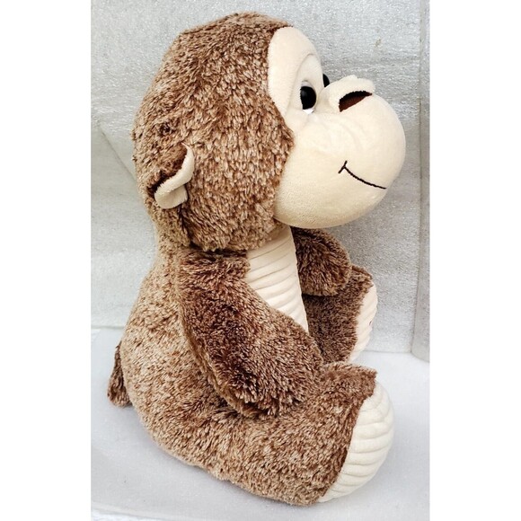 Kellytoy Brown Plush Monkey 14" Stuffed Animal Heart Logo Foot Soft Toy Gift - Picture 4 of 11